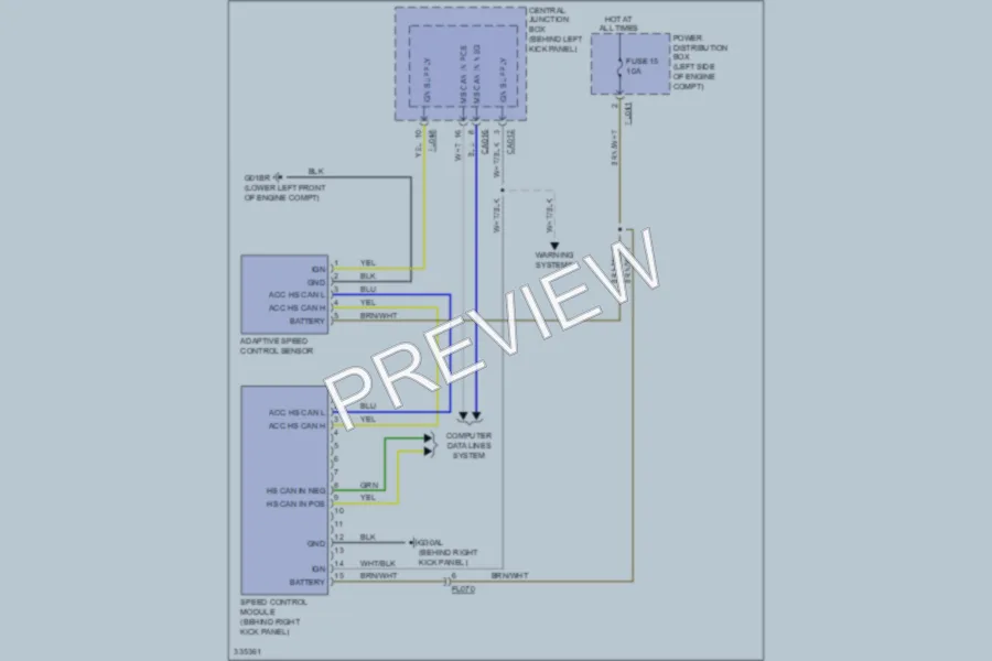 2010 Jaguar XKR Cruise Control wiring diagram preview