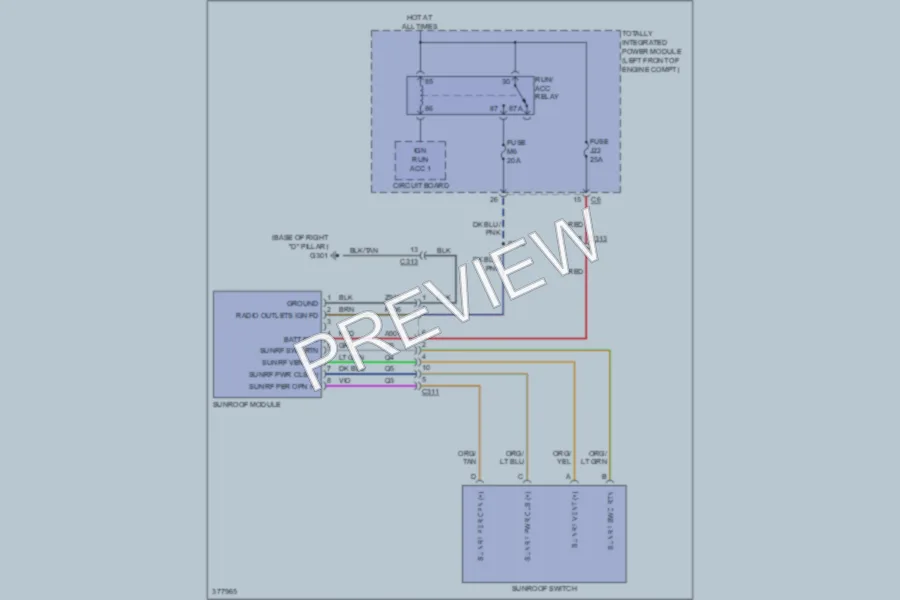 2010 Jeep Liberty Power Top Sunroof wiring diagram preview