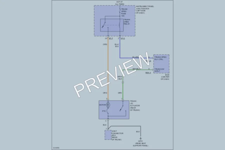 2010 Kia Forte Trunk Tailgate Fuel Door wiring diagram preview