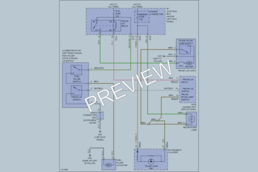 2010 Kia Optima Trunk Tailgate Fuel Door wiring diagram preview