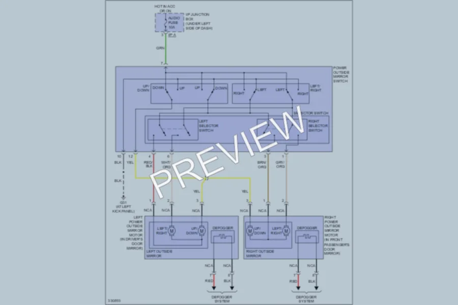 2010 Kia Rio5 Power Mirrors wiring diagram preview