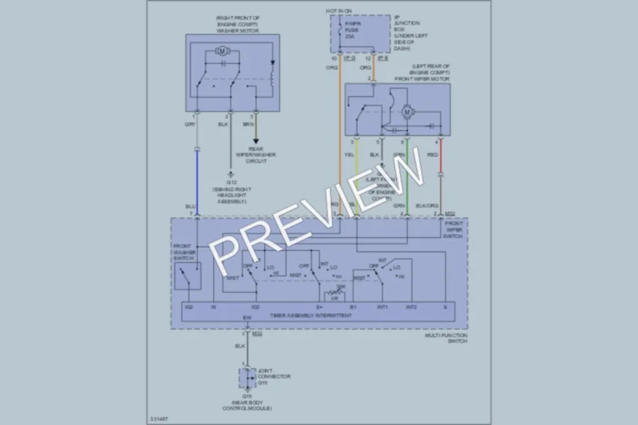 2010 Kia Rio5 Wiper Washer wiring diagram preview