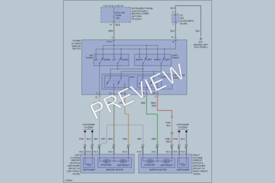 2010 Kia Rondo Power Mirrors wiring diagram preview