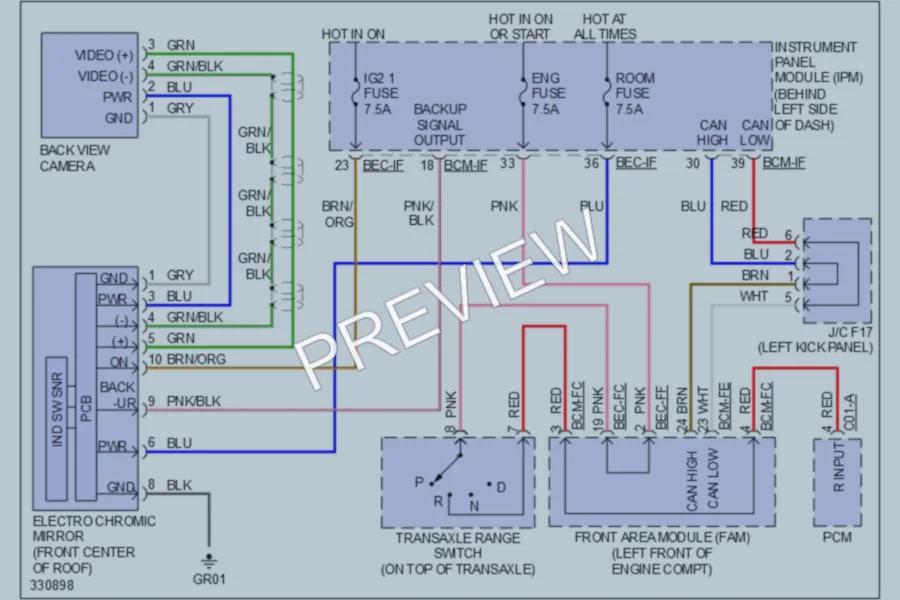 2010 Kia Sedona Power Mirrors wiring diagram preview