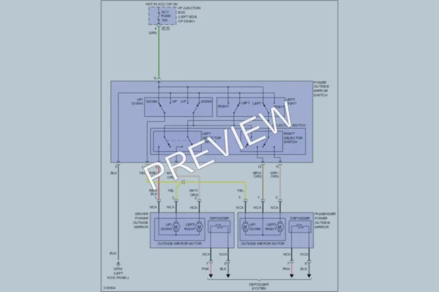 2010 Kia Soul Power Mirrors wiring diagram preview