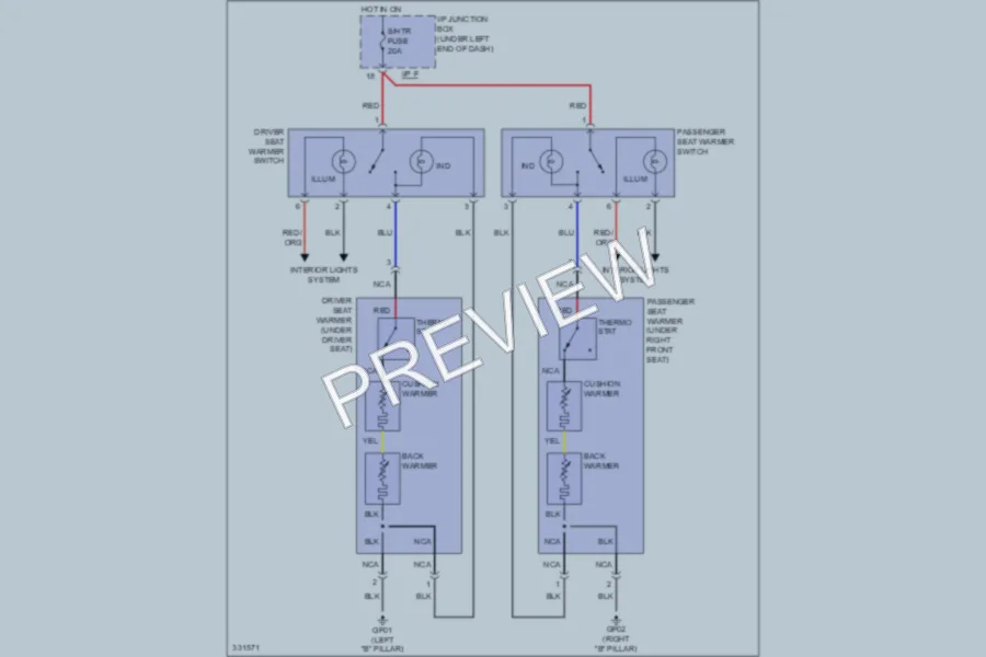 2010 Kia Sportage Power Seats wiring diagram preview