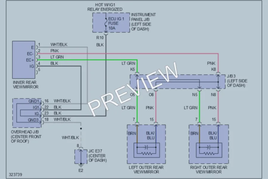 2010 Lexus ES350 Power Mirrors wiring diagram preview
