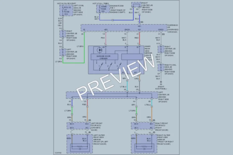 2010 Lexus GS350 Power Mirrors wiring diagram preview