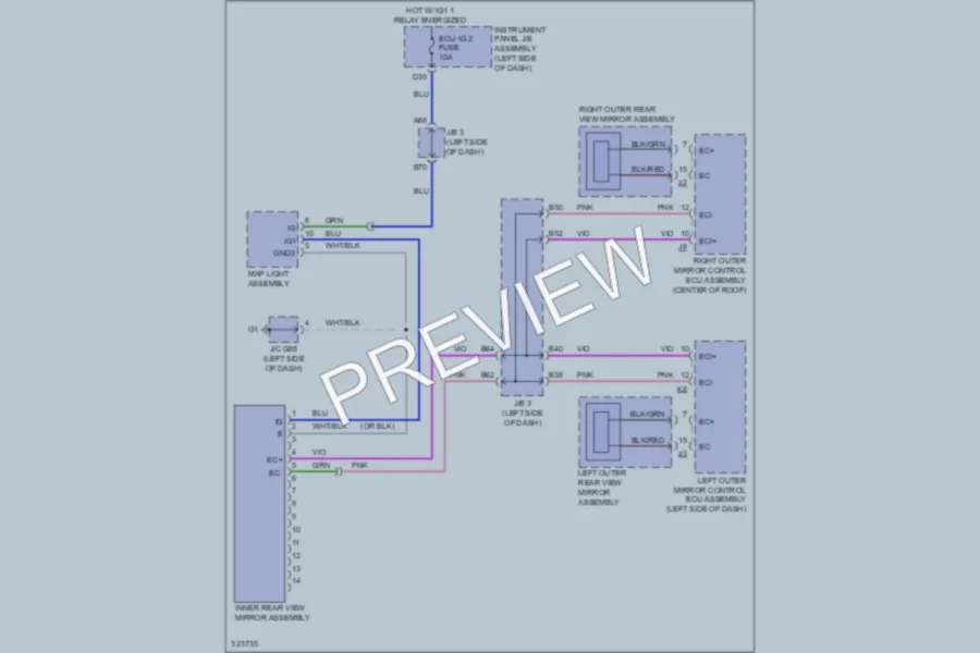 2010 Lexus GX460 Power Mirrors wiring diagram preview