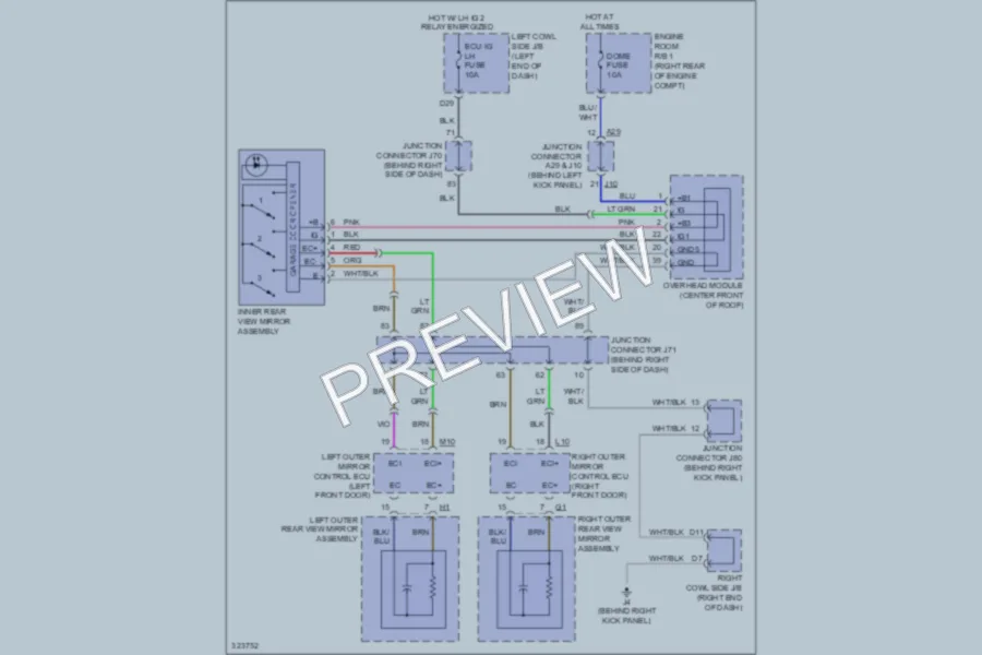 2010 Lexus ISF Power Mirrors wiring diagram preview