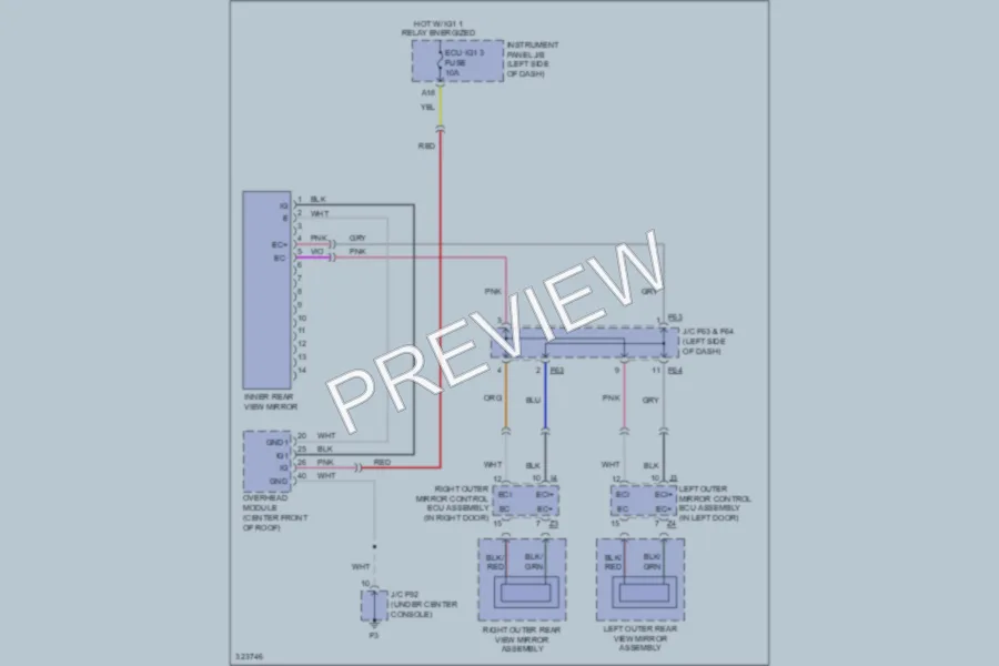 2010 Lexus RX350 Power Mirrors wiring diagram preview
