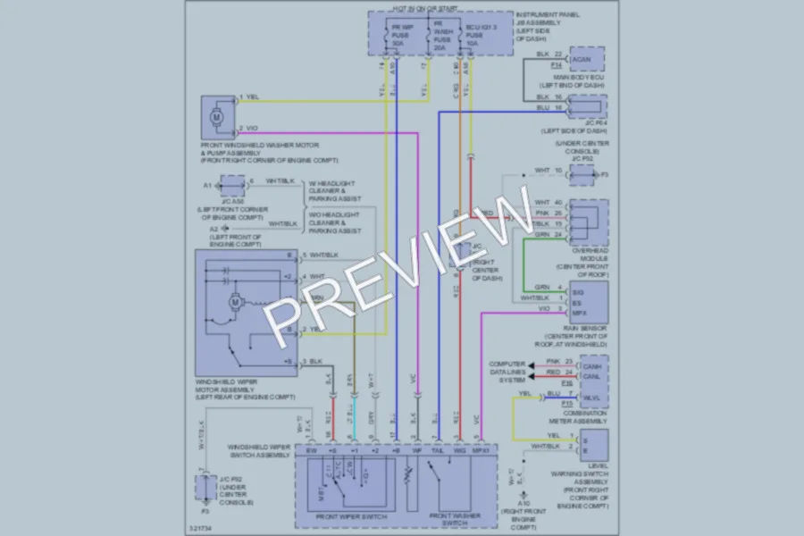 2010 Lexus RX350 Wiper Washer wiring diagram preview