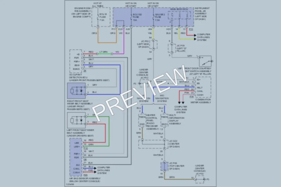 2010 Lexus RX450h Warning Systems wiring diagram preview