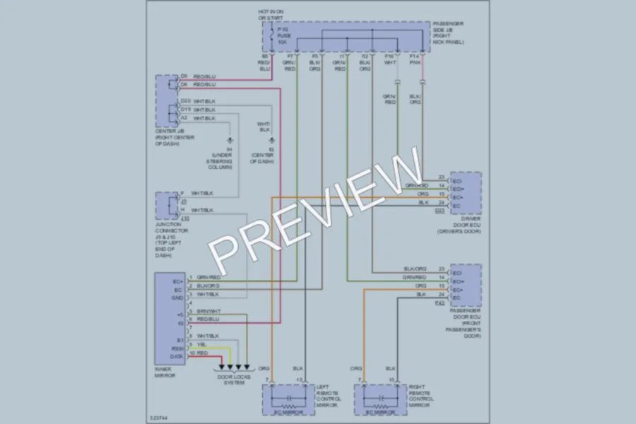 2010 Lexus SC430 Power Mirrors wiring diagram preview