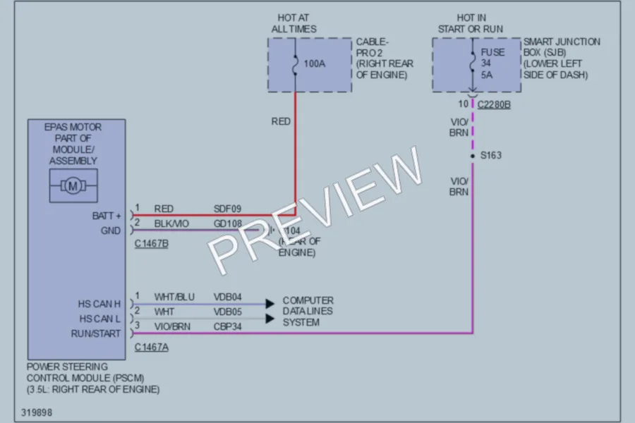 2010 Lincoln MKT Electronic Power Steering wiring diagram preview