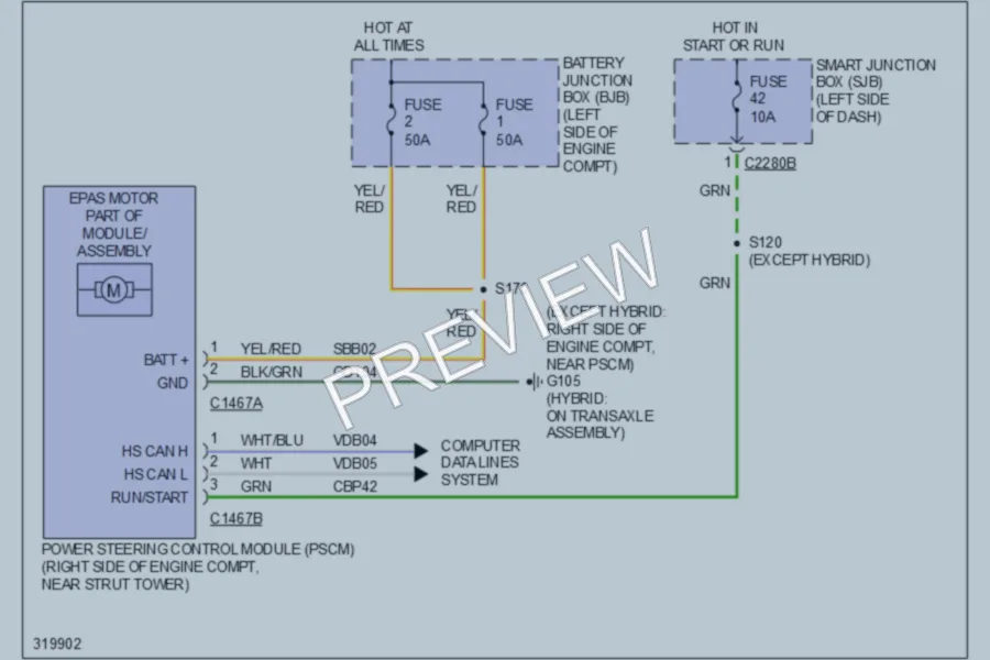 2010 Lincoln MKZ Electronic Power Steering wiring diagram preview