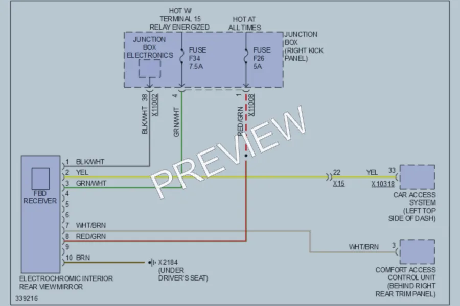 2010 MINI Cooper Power Mirrors wiring diagram preview