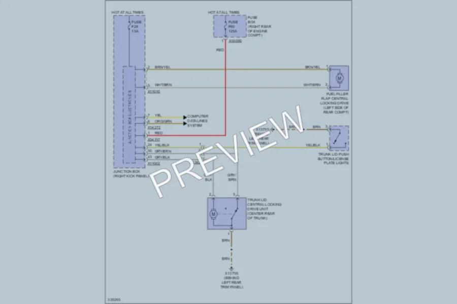 2010 MINI CooperClubman Trunk Tailgate Fuel Door wiring diagram preview