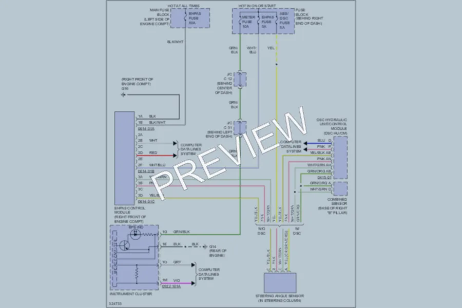 2010 Mazda 5 Electronic Power Steering wiring diagram preview