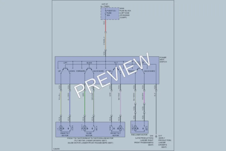 2010 Mazda 6 Power Seats wiring diagram preview