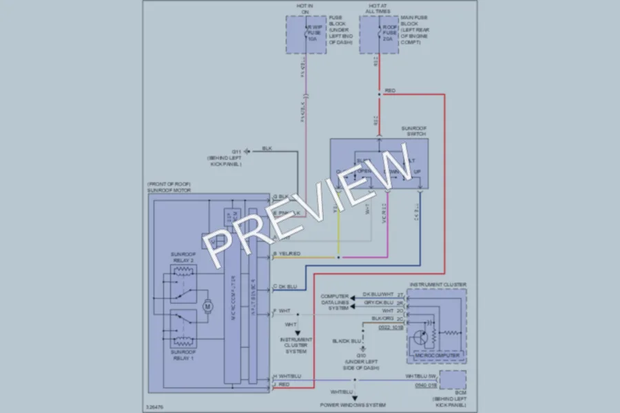 2010 Mazda CX7 Power Top Sunroof wiring diagram preview