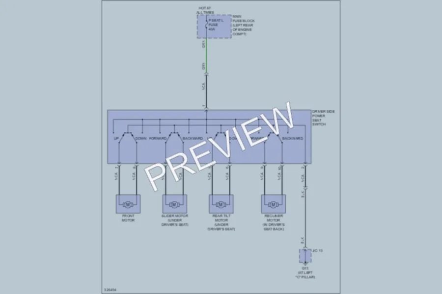 2010 Mazda CX9 Power Seats wiring diagram preview