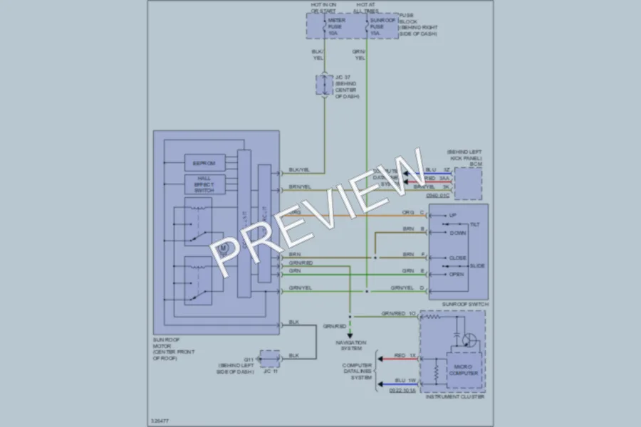 2010 Mazda CX9 Power Top Sunroof wiring diagram preview