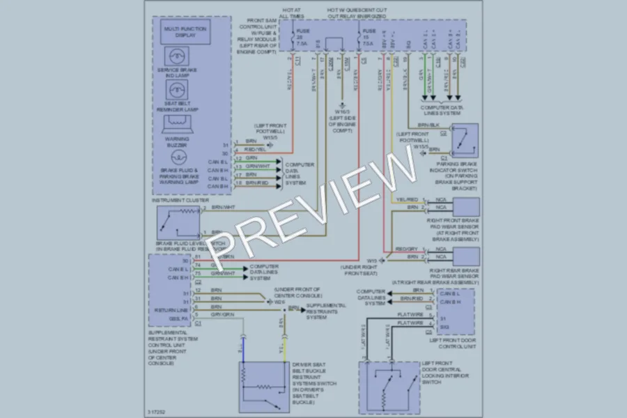 2010 MercedesBenz C350 Warning Systems wiring diagram preview