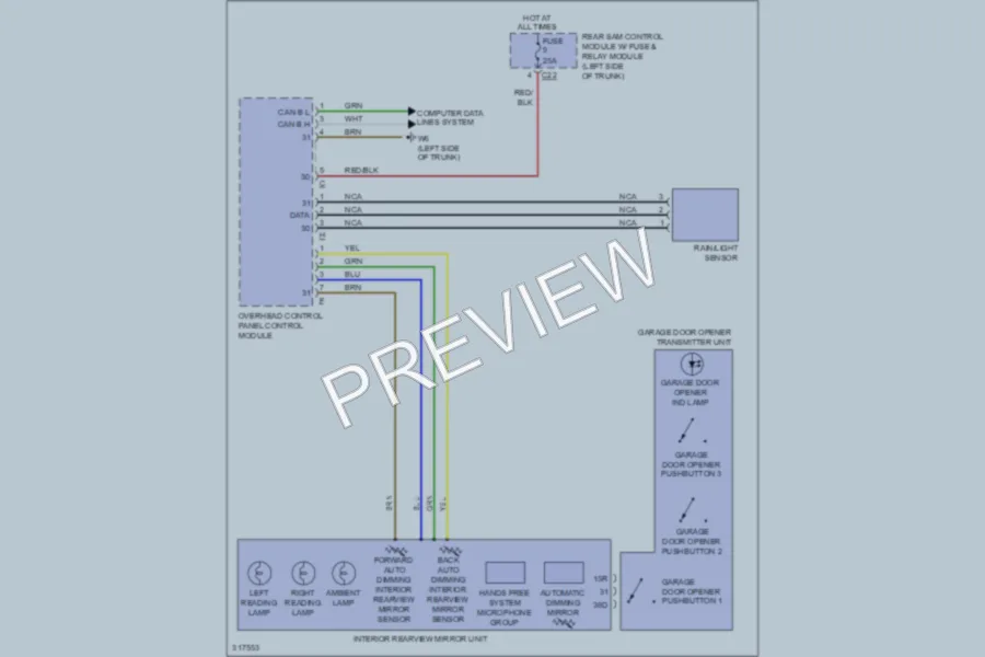 2010 MercedesBenz CLS550 Power Mirrors wiring diagram preview