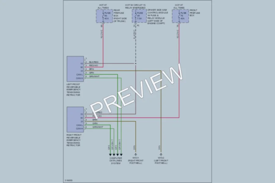 2010 MercedesBenz CLS550 Supplemental Restraints wiring diagram preview