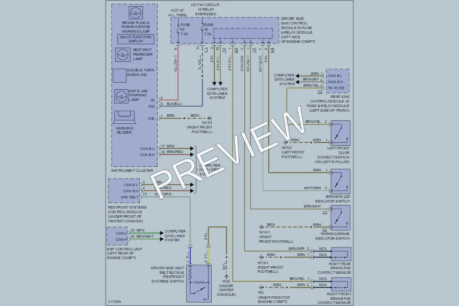 2010 MercedesBenz CLS550 Warning Systems wiring diagram preview