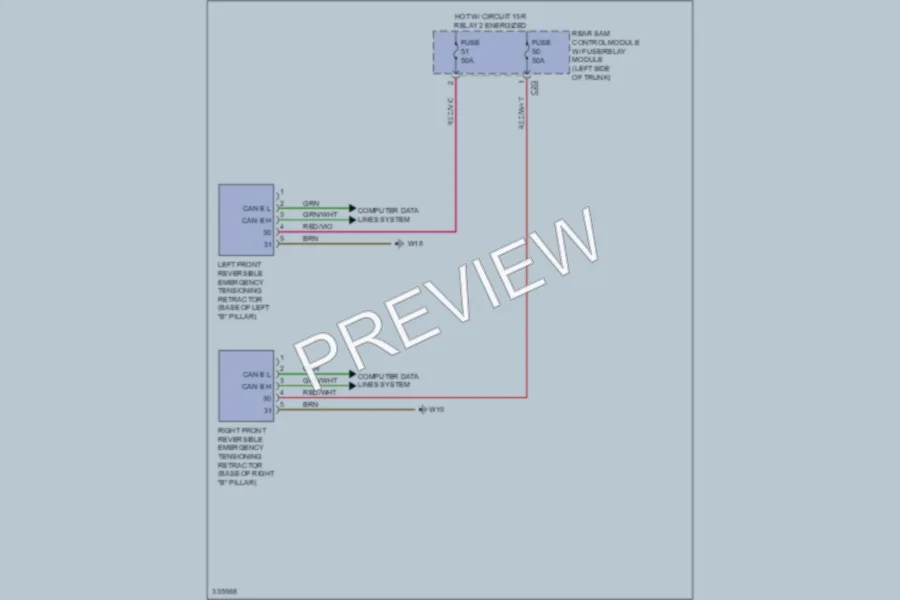 2010 MercedesBenz E350 Supplemental Restraints wiring diagram preview