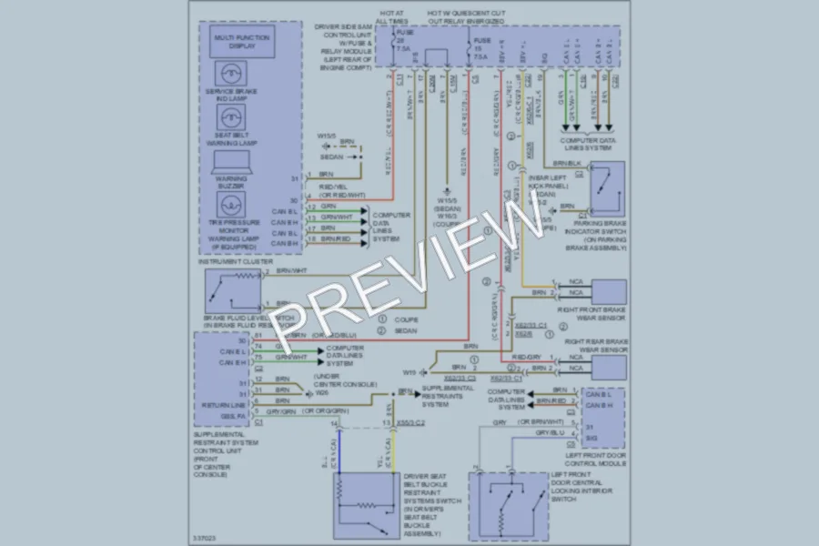 2010 MercedesBenz E550 Warning Systems wiring diagram preview