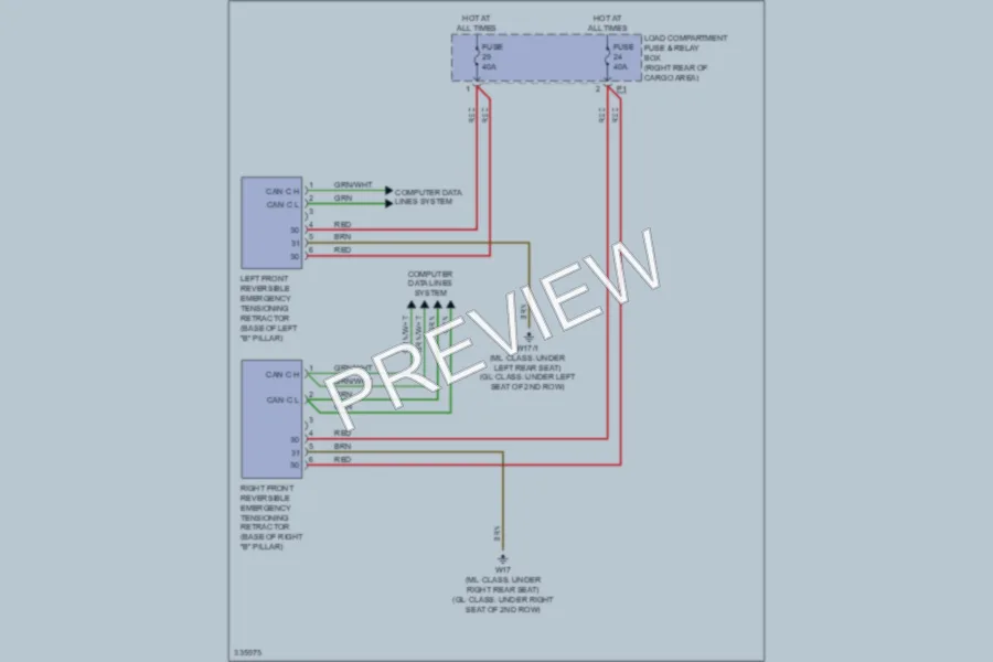 2010 MercedesBenz GL450 Supplemental Restraints wiring diagram preview