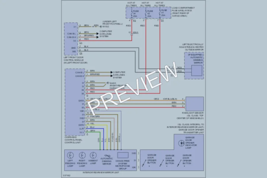 2010 MercedesBenz ML550 Power Mirrors wiring diagram preview