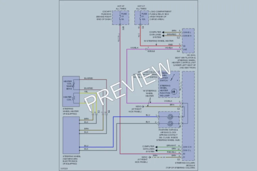 2010 MercedesBenz ML550 Power Seats wiring diagram preview