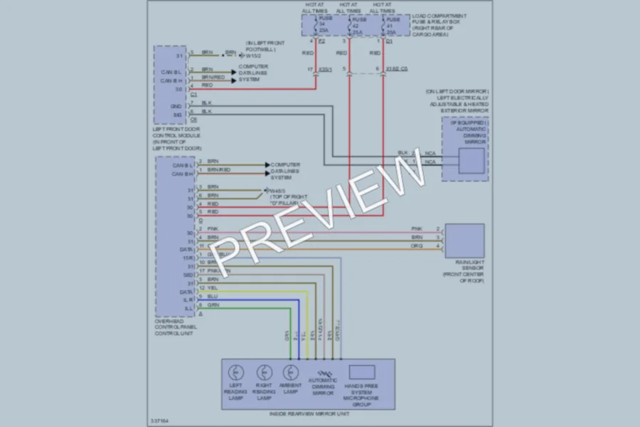 2010 MercedesBenz R350 Power Mirrors wiring diagram preview