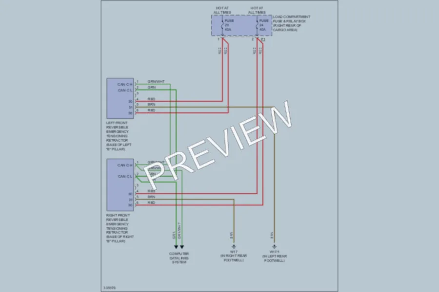 2010 MercedesBenz R350BLUETEC Supplemental Restraints wiring diagram preview