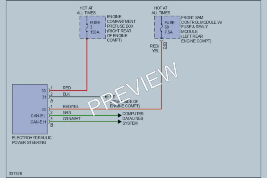 2010 MercedesBenz S400HYBRID Electronic Power Steering wiring diagram preview