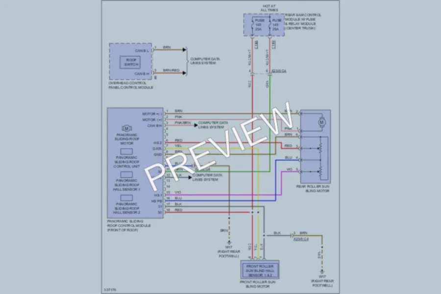 2010 MercedesBenz S400HYBRID Power Top Sunroof wiring diagram preview