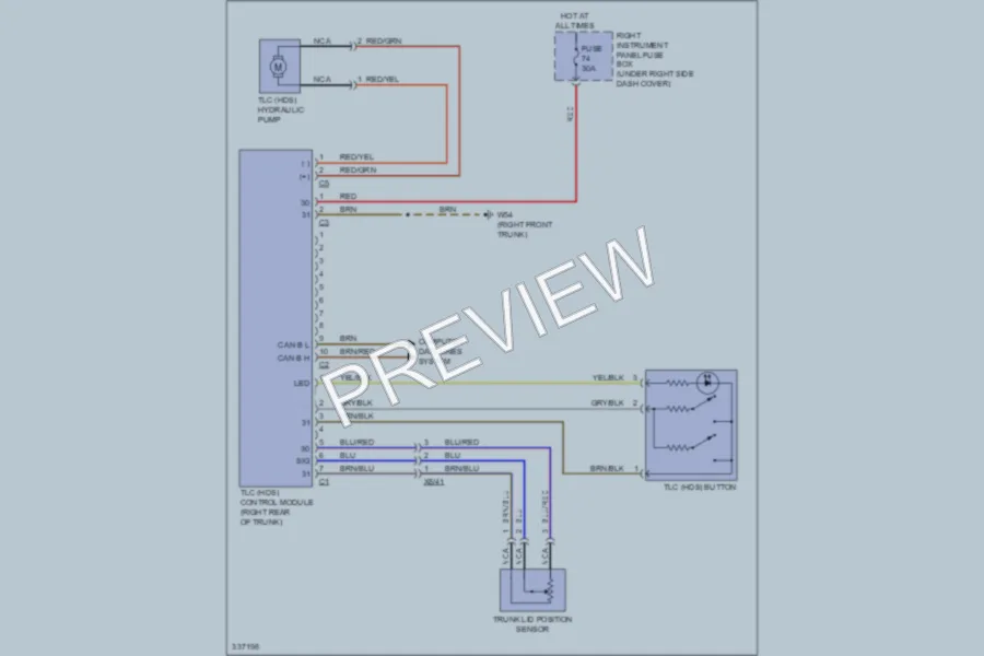 2010 MercedesBenz S400HYBRID Trunk Tailgate Fuel Door wiring diagram preview