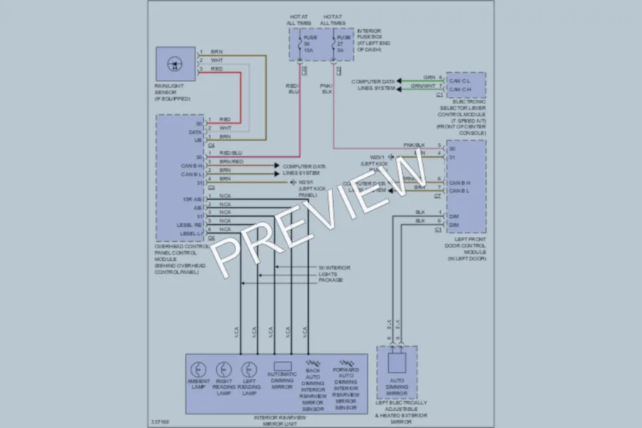 2010 MercedesBenz SLK300 Power Mirrors wiring diagram preview