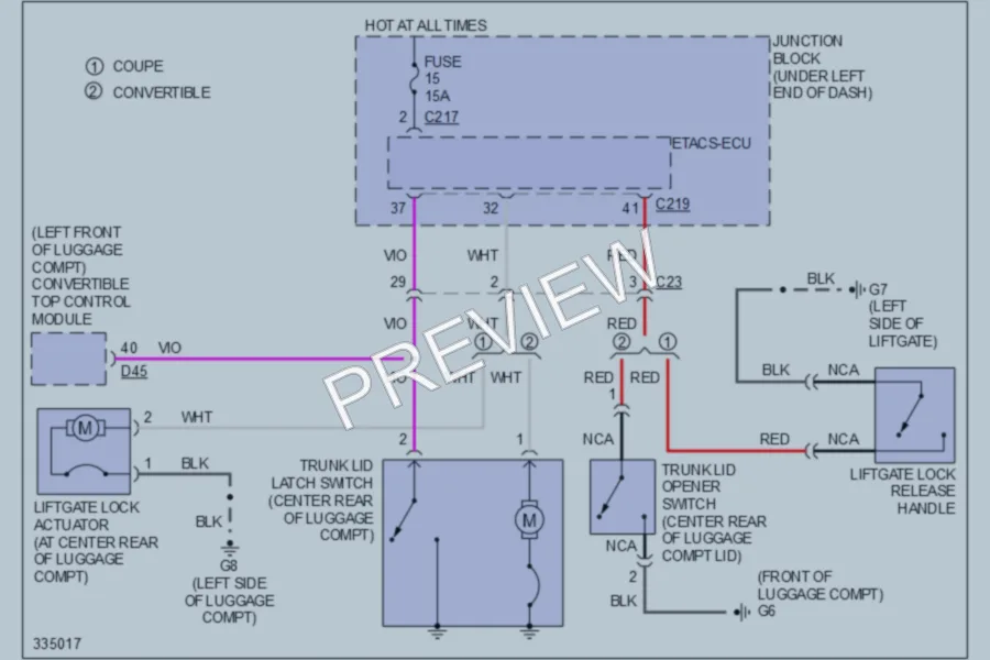 2010 Mitsubishi Eclipse Trunk Tailgate Fuel Door wiring diagram preview