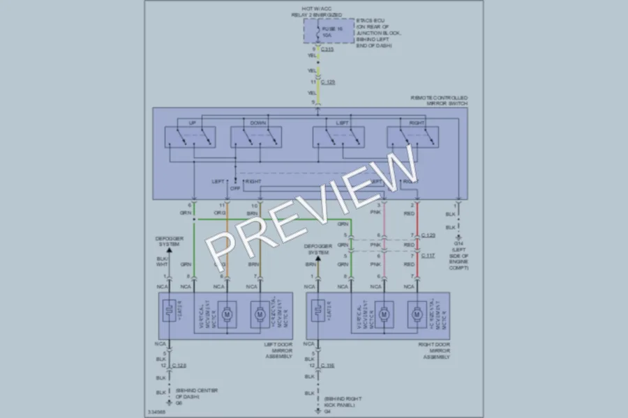 2010 Mitsubishi Lancer Power Mirrors wiring diagram preview