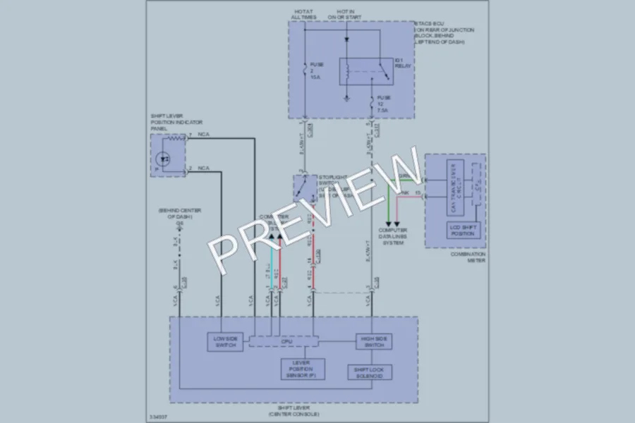 2010 Mitsubishi LancerEvolution Shift Interlock wiring diagram preview
