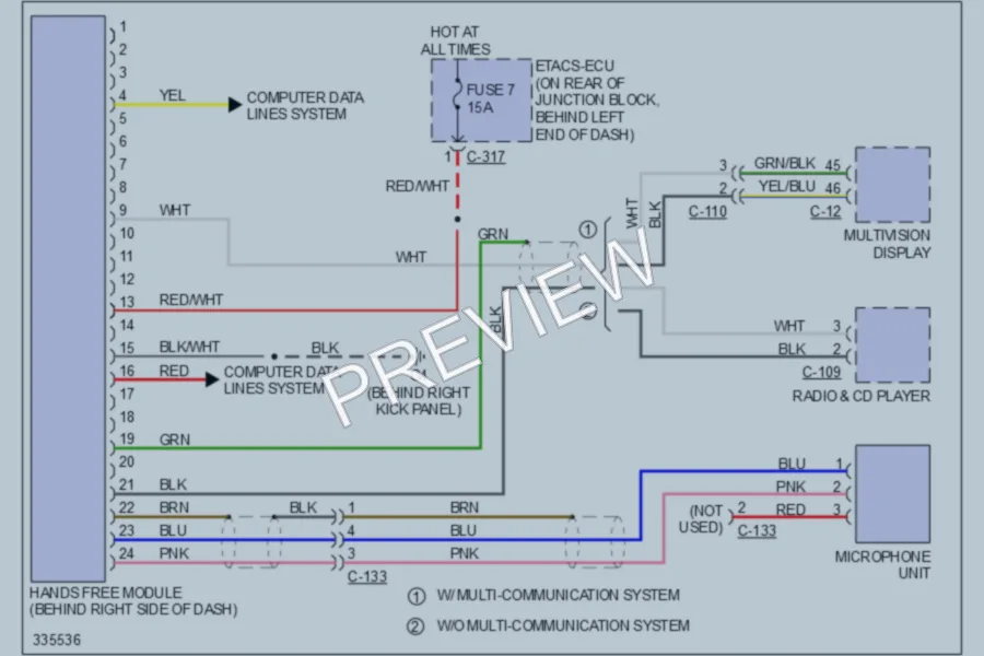 2010 Mitsubishi LancerSportback Navigation wiring diagram preview