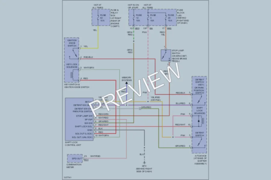 2010 Nissan Armada Shift Interlock wiring diagram preview