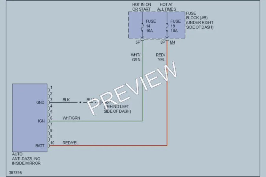 2010 Nissan Frontier Power Mirrors wiring diagram preview