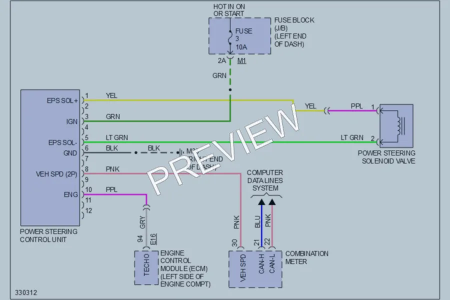 2010 Nissan Murano Electronic Power Steering wiring diagram preview