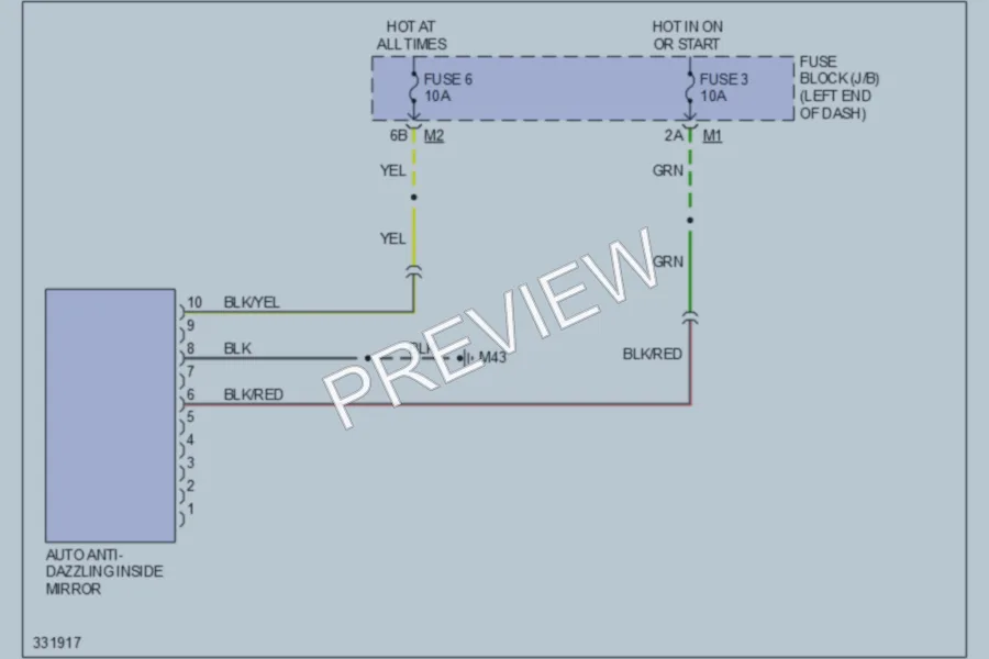 2010 Nissan Murano Power Mirrors wiring diagram preview